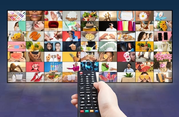 A collage showcasing various streaming service interfaces, including Netflix, Hulu, Disney+, and Amazon Prime Video, with arrows pointing to key features like personalized recommendations, interactive options, and 4K/HDR resolution.